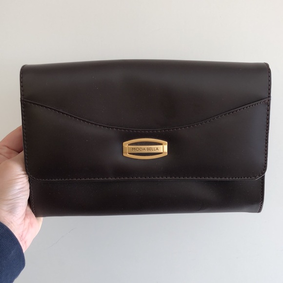 Moda Bella Chocolate Brown Clutch Purse - Picture 1 of 4